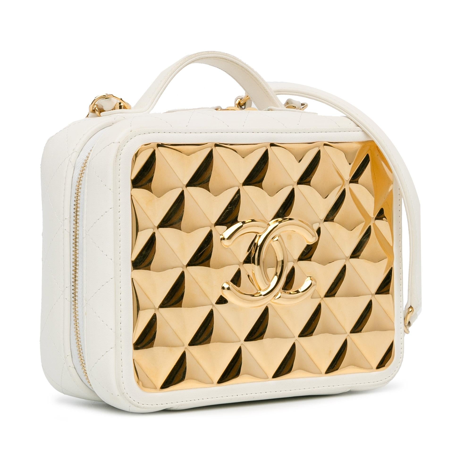 Chanel Golden Plate Vanity Case Handbag