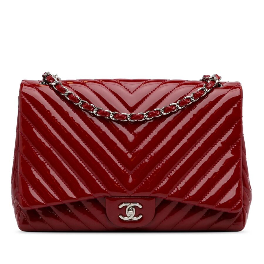 Chanel Jumbo Chevron Patent Single Flap Shoulder Bag | Studio Nafay