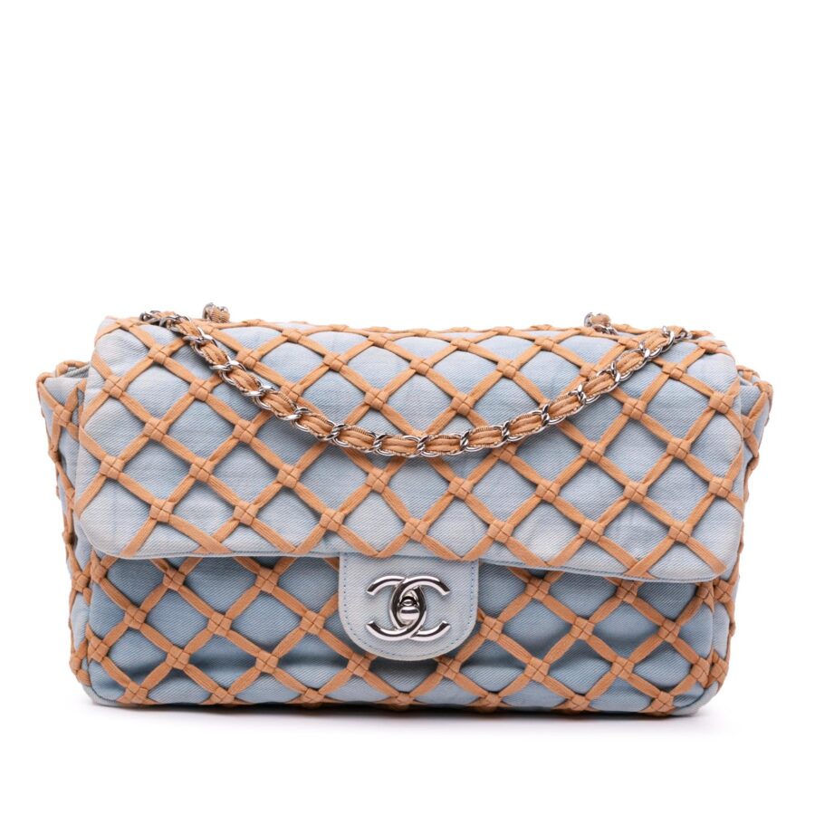 Chanel Jumbo Denim Canebiers Net Flap | Studio Nafay