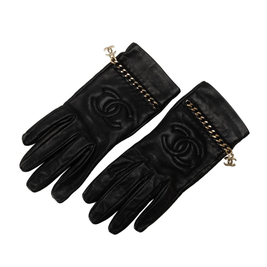 Chanel Lambskin CC Chain Link Gloves Handbag | Studio Nafay