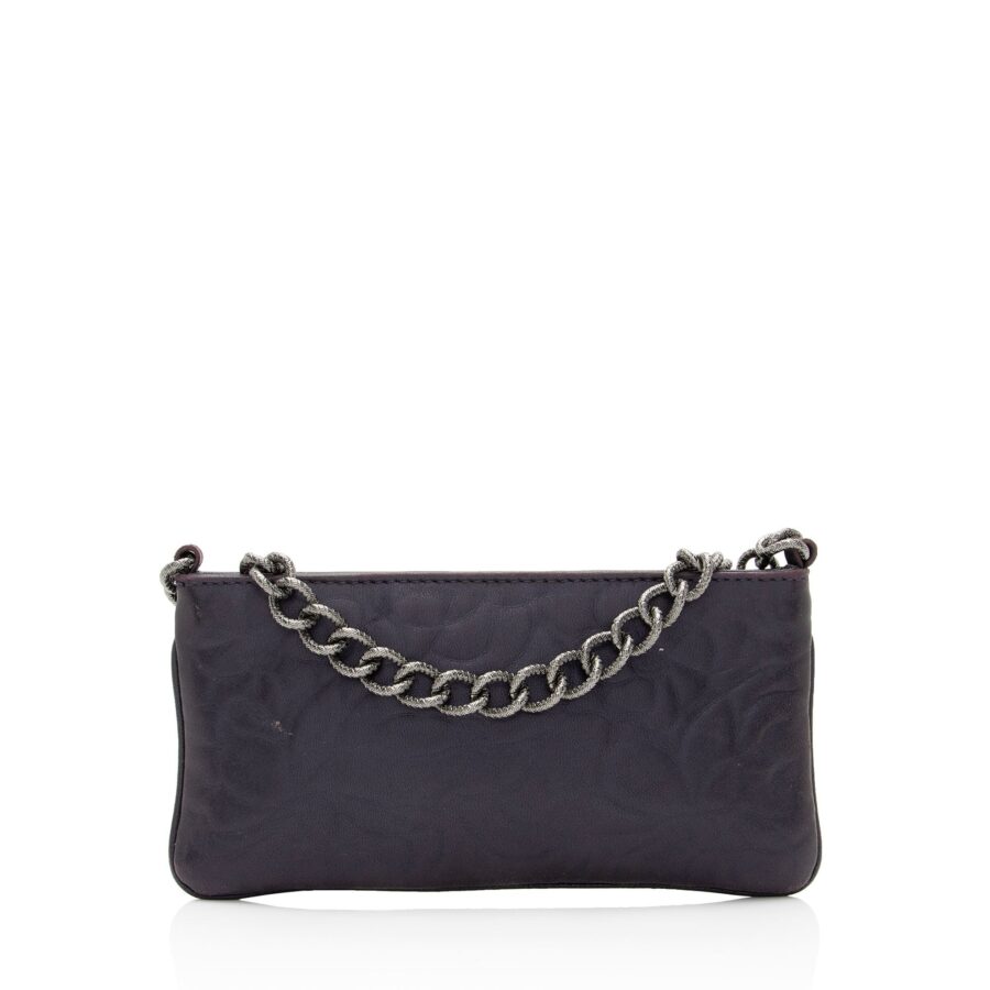 Chanel Lambskin Camellia Chain Pochette Clutch | Studio Nafay