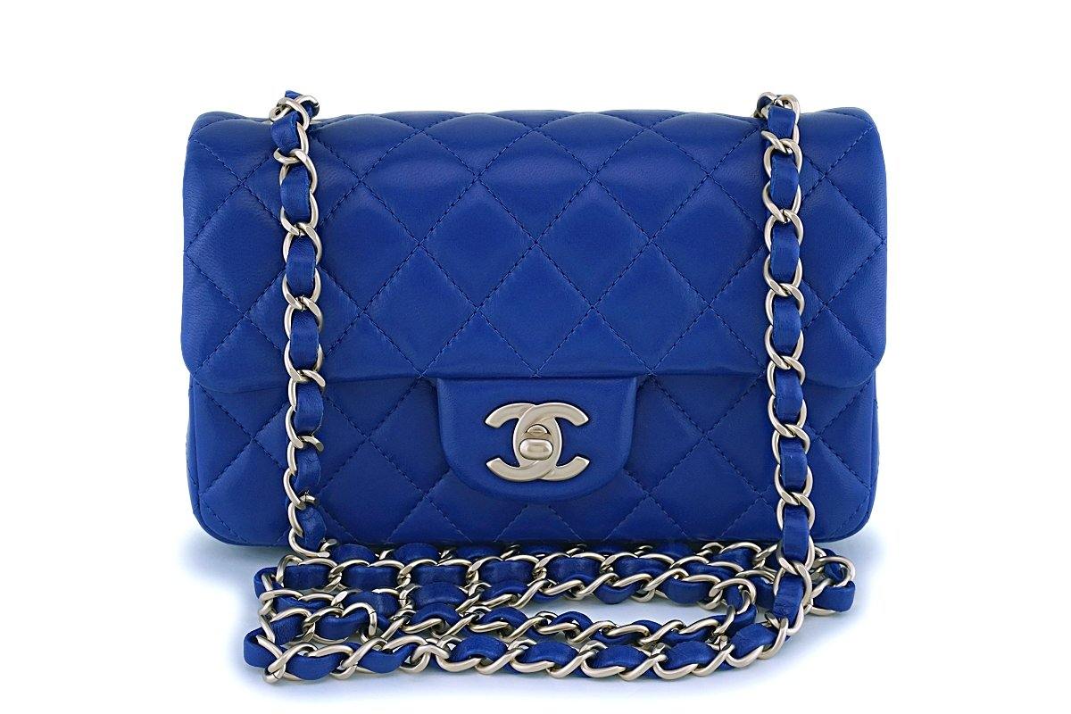 Chanel Flap Lambskin Blue Shoulder Bag 3