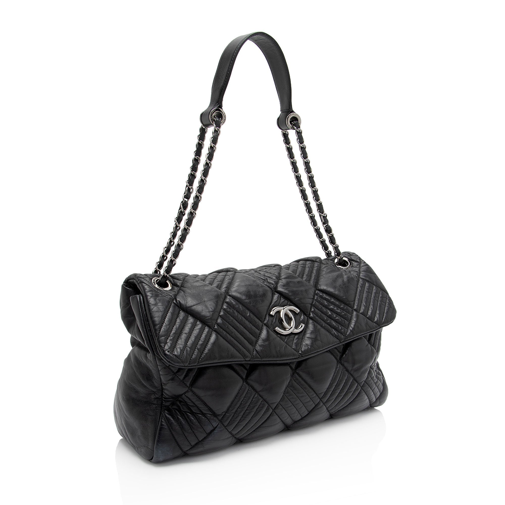Chanel Lambskin In and Out Maxi Flap Bag