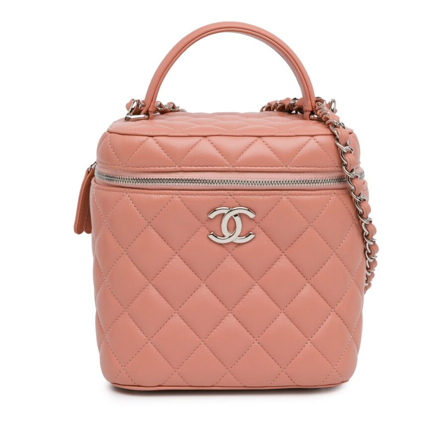 Chanel Lambskin Top Handle Vanity Case with Chain Handbag | Studio Nafay