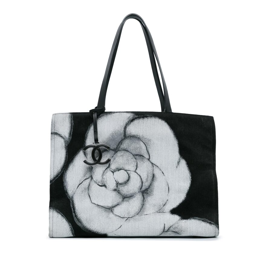 Chanel Large Camellia Printed Canvas Shopper Tote | Studio Nafay