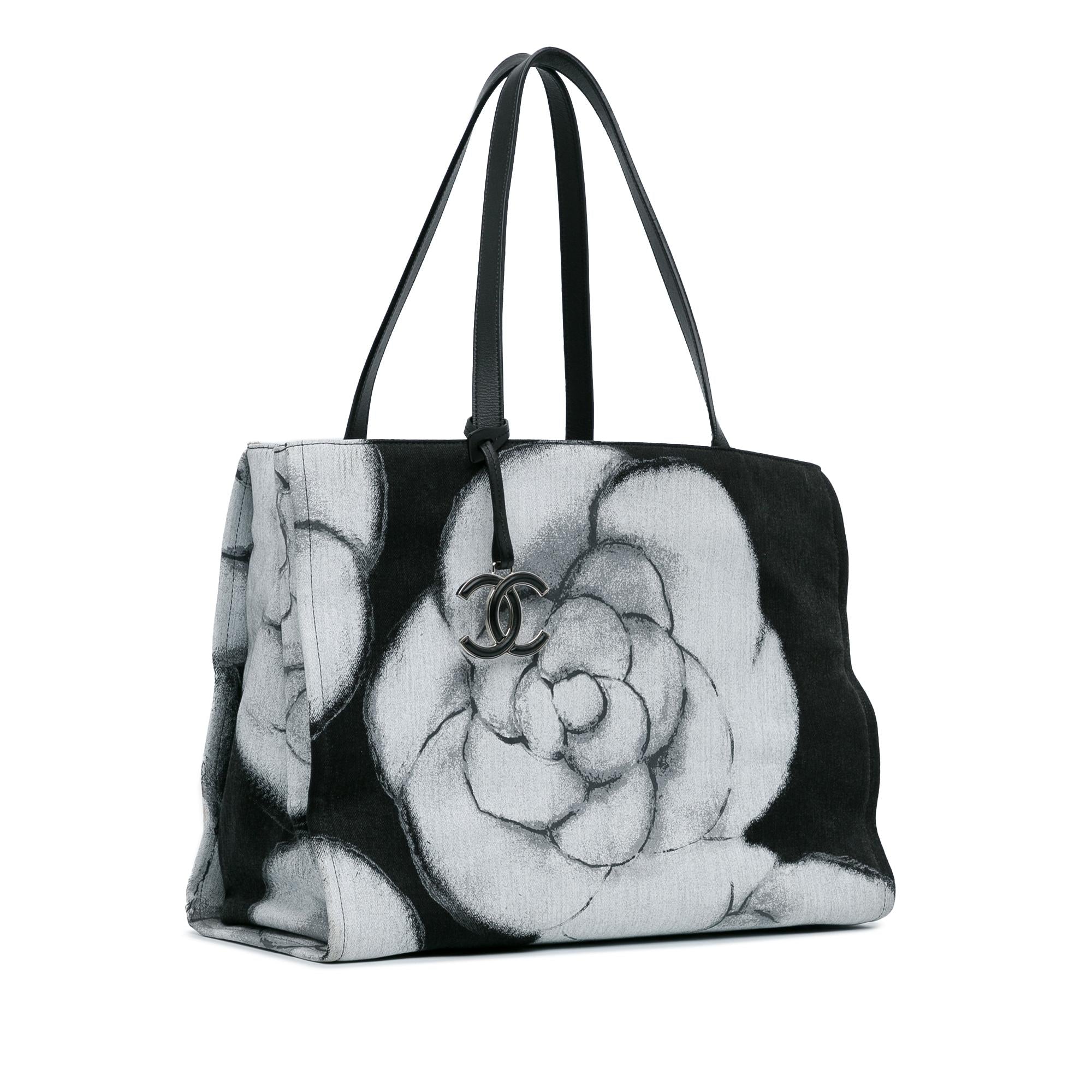 Chanel Large Camellia Printed Canvas Shopper Tote