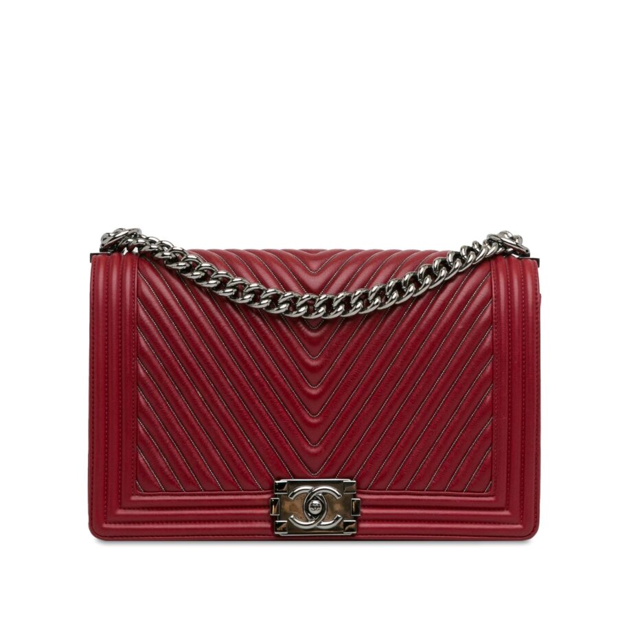 Chanel Large Embellished Calfskin Chevron Boy Flap Crossbody | Studio Nafay