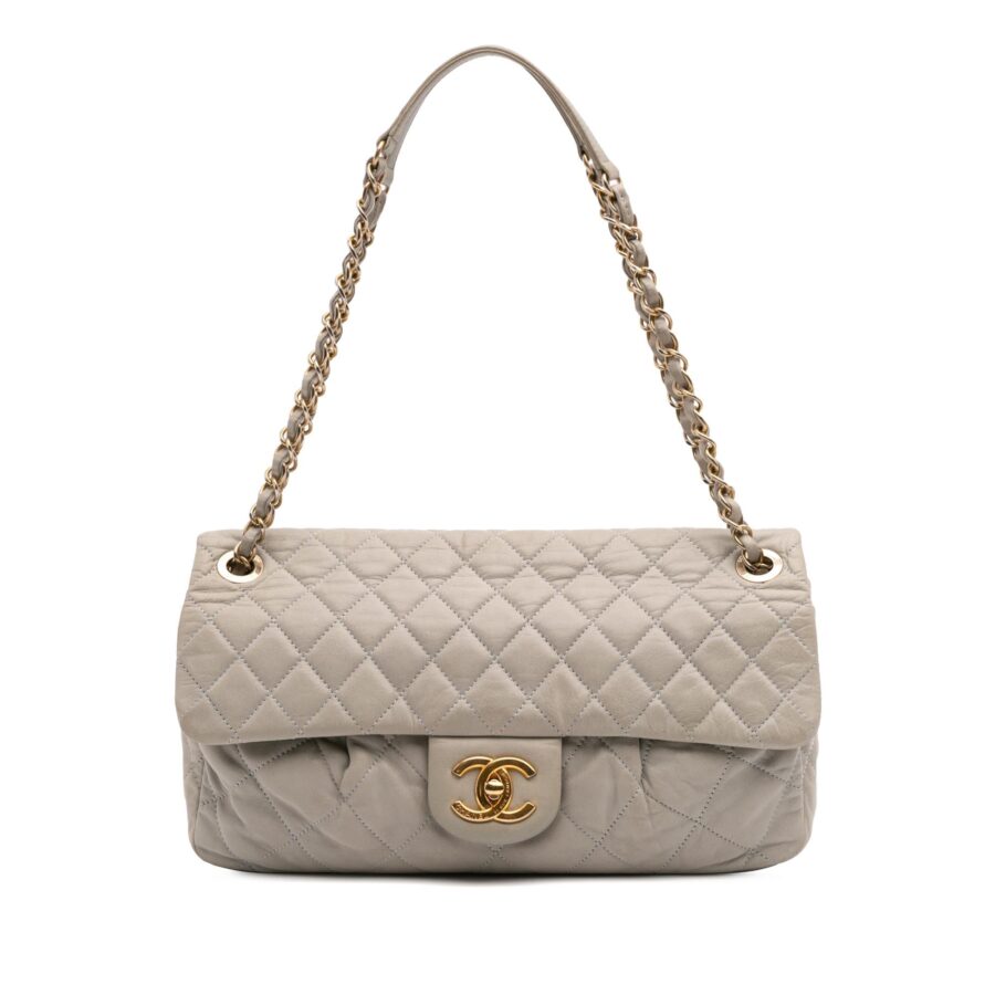 Chanel Large Quilted Iridescent Calfskin Coco Pleats Flap | Studio Nafay