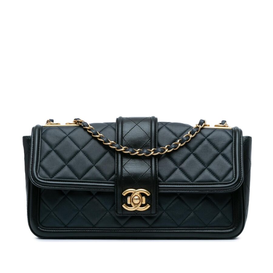 Chanel Large Quilted Lambskin Elegant CC Flap Shoulder Bag | Studio Nafay