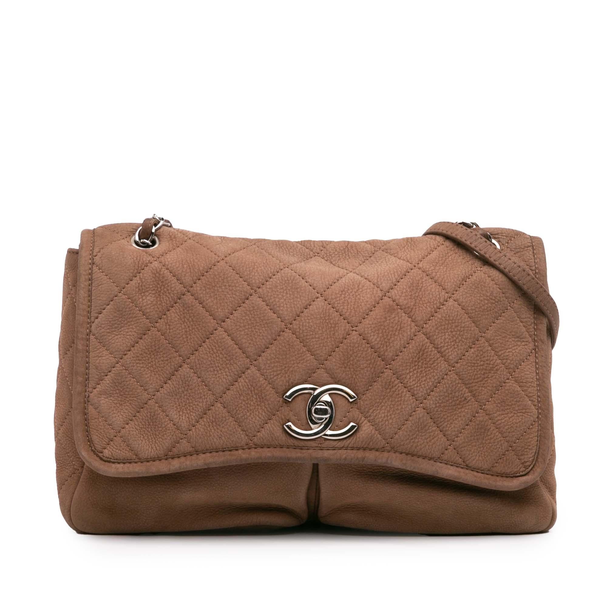 Chanel Large Quilted Nubuck Natural Beauty Split Pocket Flap - Product Image 2