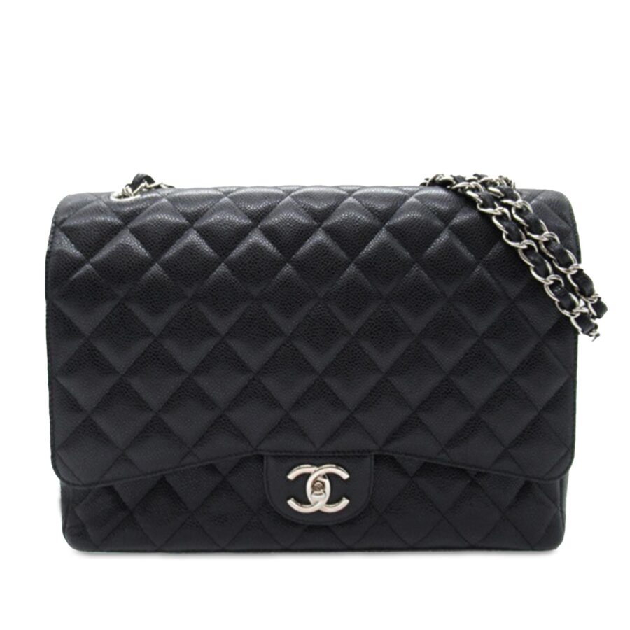 Chanel Maxi Classic Caviar Double Flap Shoulder Bag | Studio Nafay