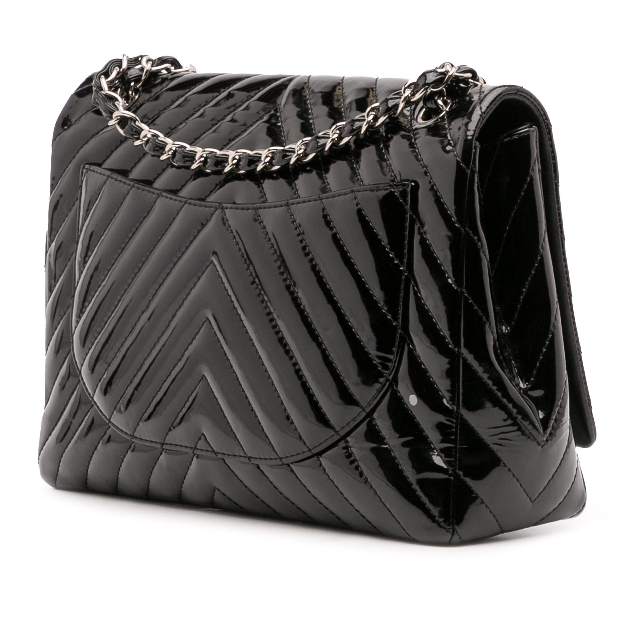 Chanel Maxi Classic Chevron Patent Single Flap - Product Image 2