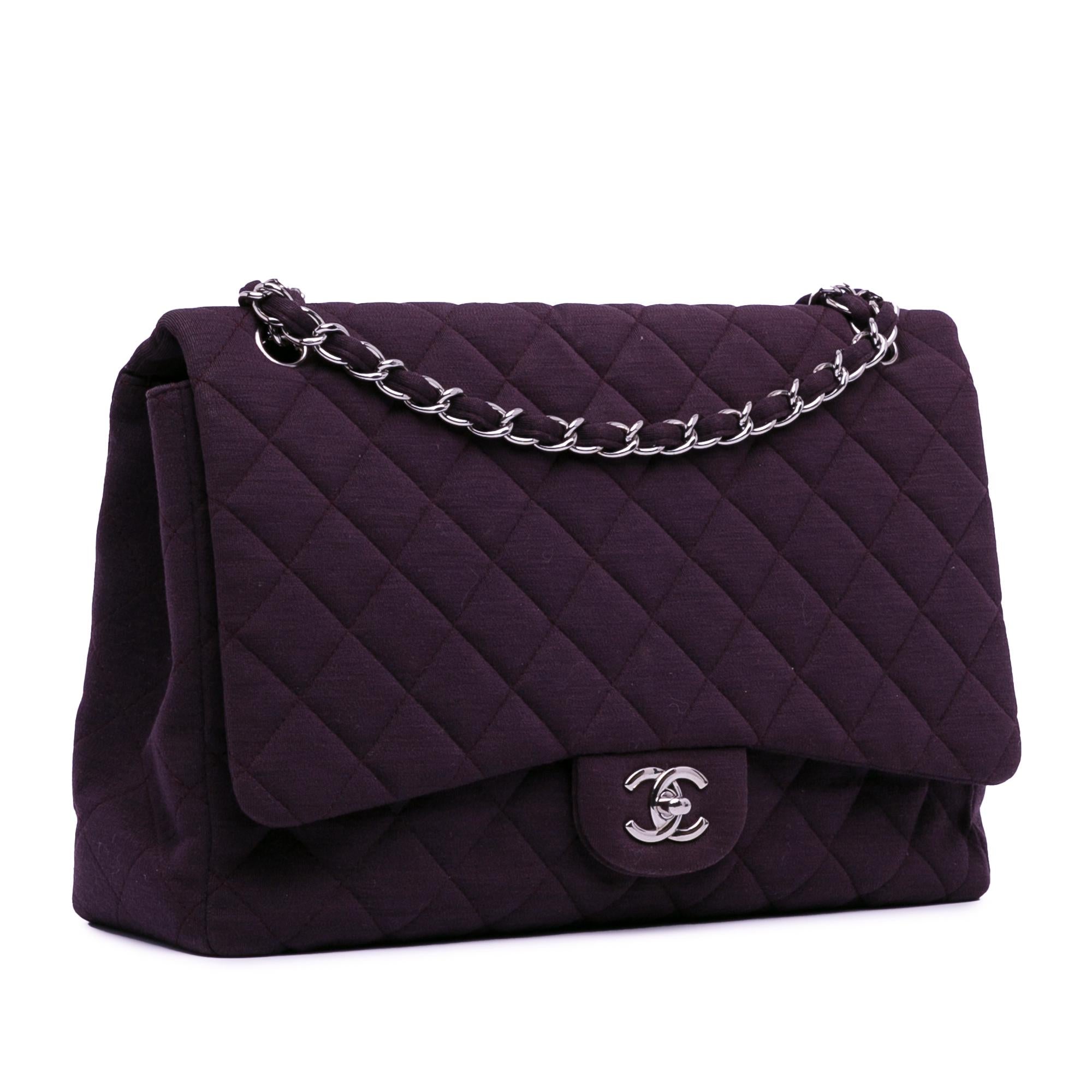 Chanel Maxi Classic Jersey Single Flap Shoulder Bag - Product Image 2