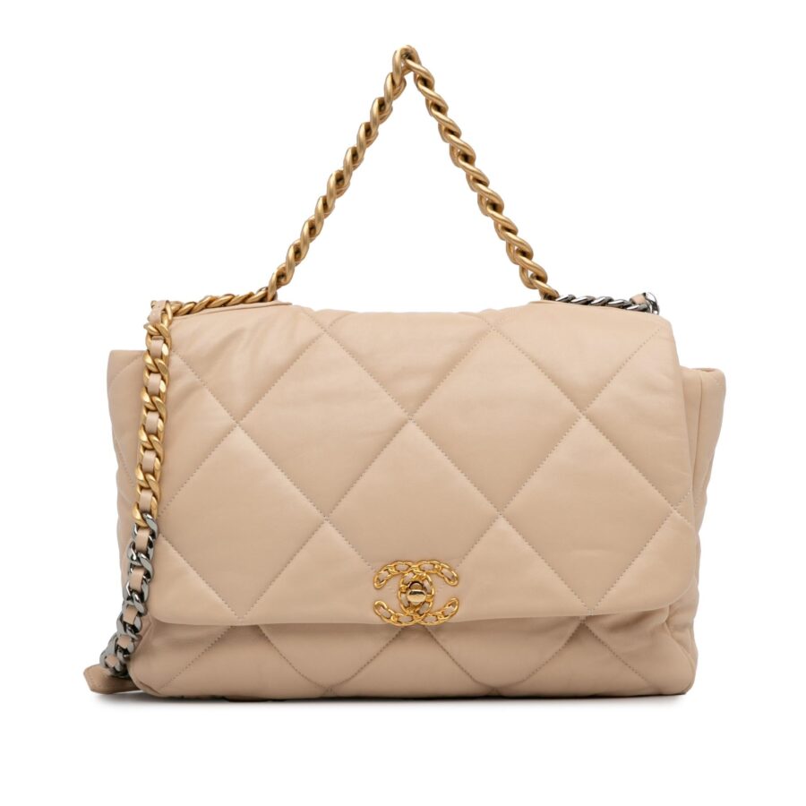Chanel Maxi Lambskin 19 Flap Satchel Shoulder Bag | Studio Nafay