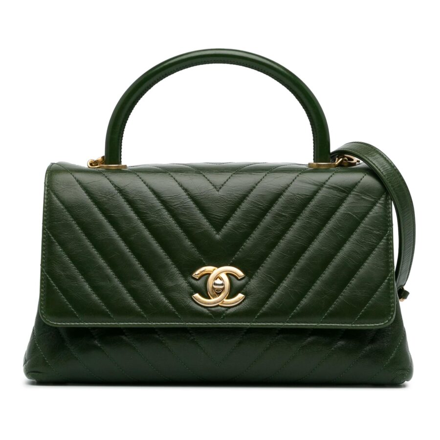 Chanel Medium Aged Calfskin Chevron Coco Handle Bag | Studio Nafay
