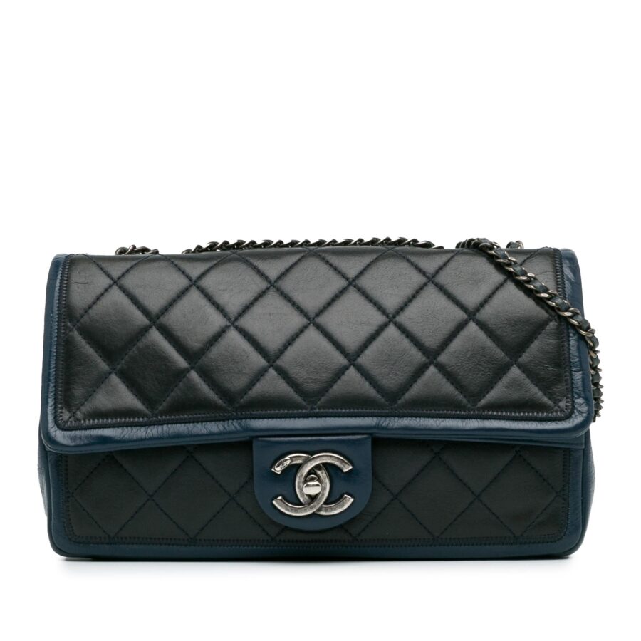 Chanel Medium Bicolor Lambskin Graphic Flap Shoulder Bag | Studio Nafay