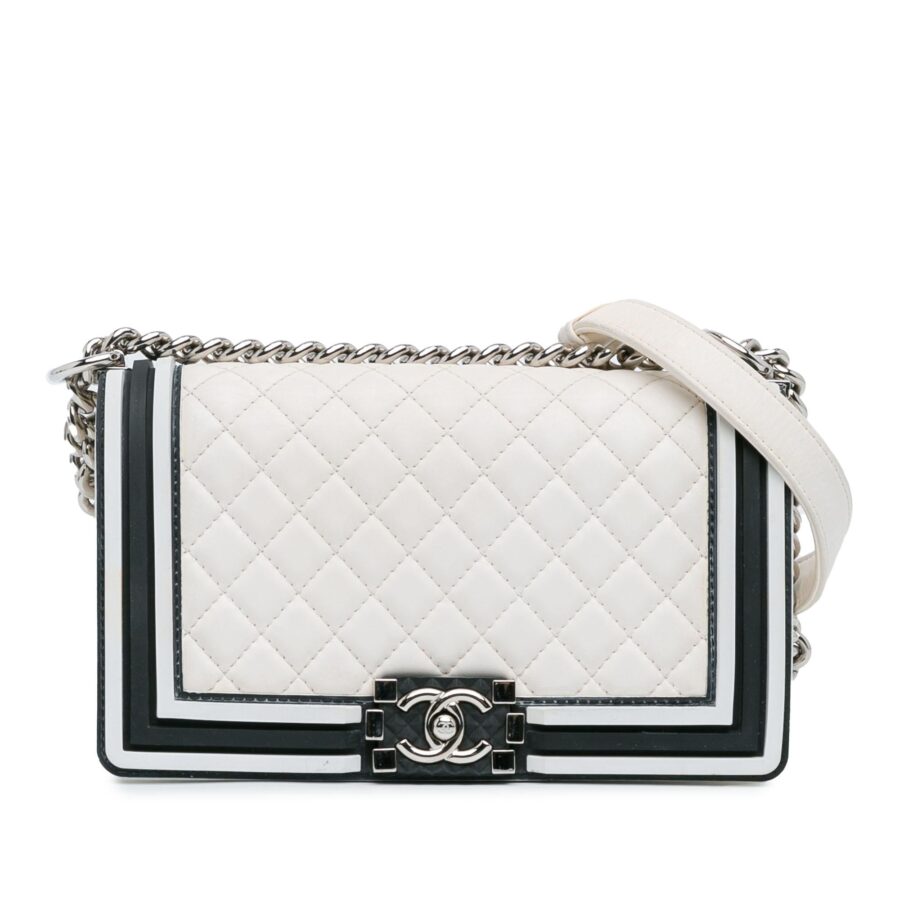 Chanel Medium Bicolor Lambskin and Rubber Boy Flap Shoulder Bag | Studio Nafay