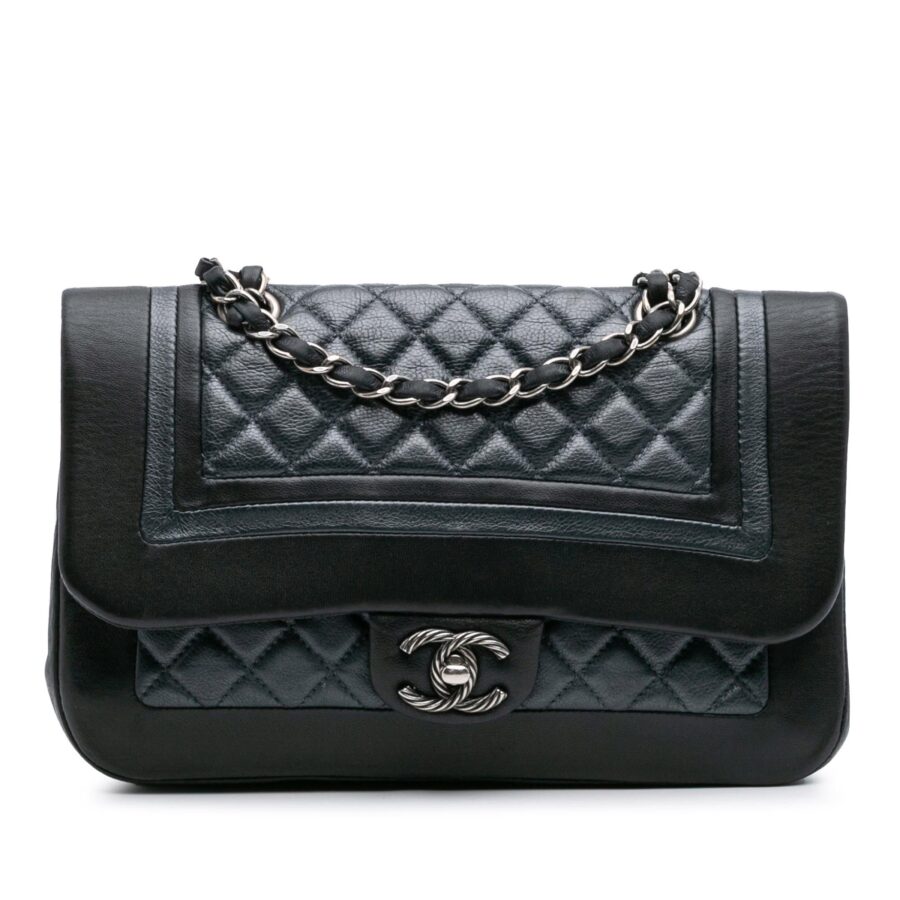 Chanel Medium Bicolor Quilted Calfskin Flap | Studio Nafay