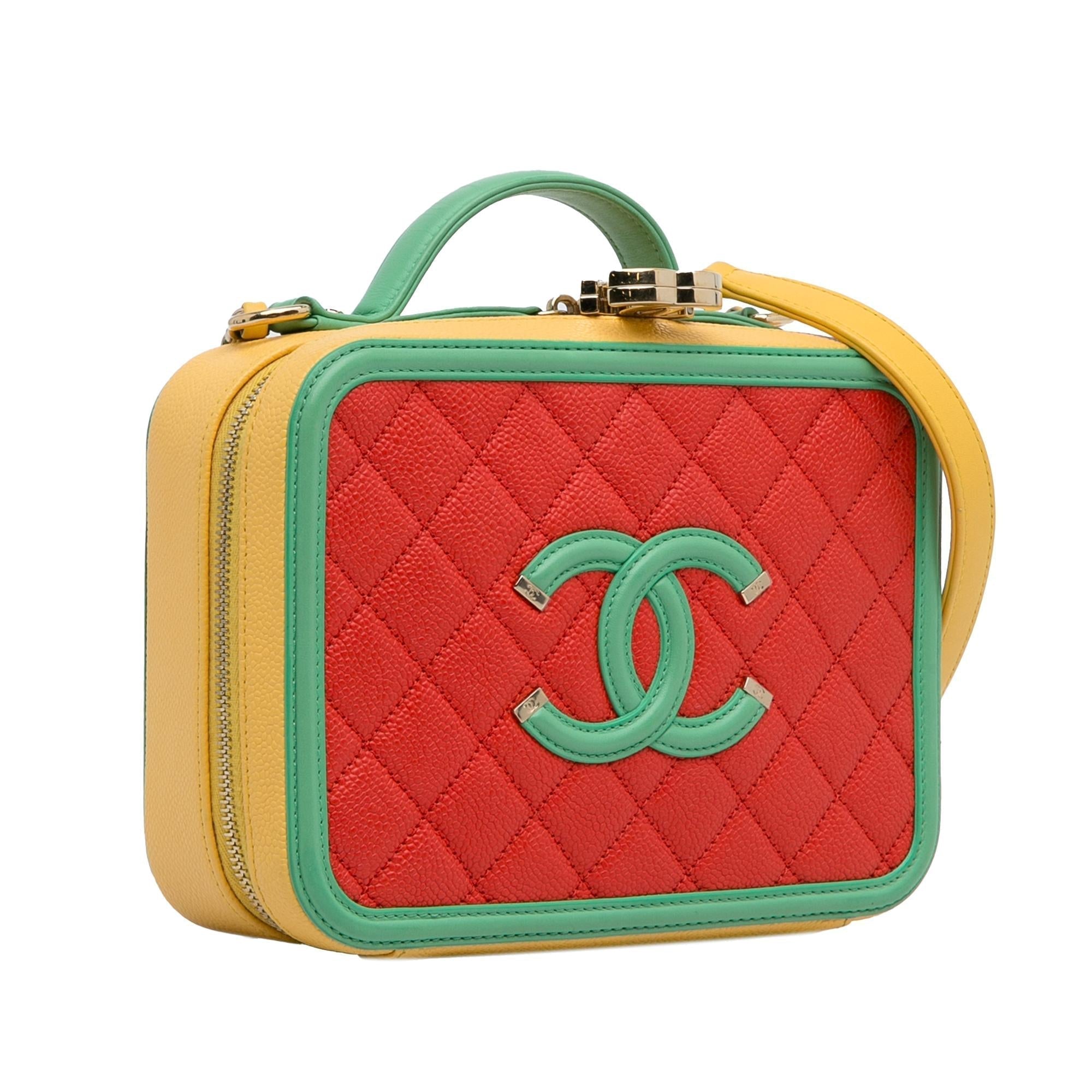 Chanel Medium CC Caviar Filigree Vanity Case Handbag