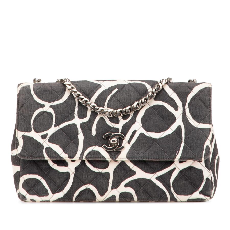 Chanel Medium CC Quilted Printed Canvas Single Flap | Studio Nafay