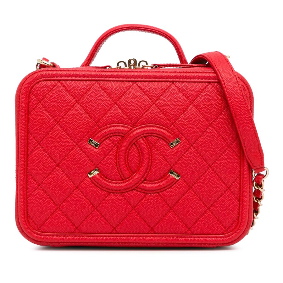 Chanel Medium Caviar CC Filigree Vanity Case Handbag | Studio Nafay