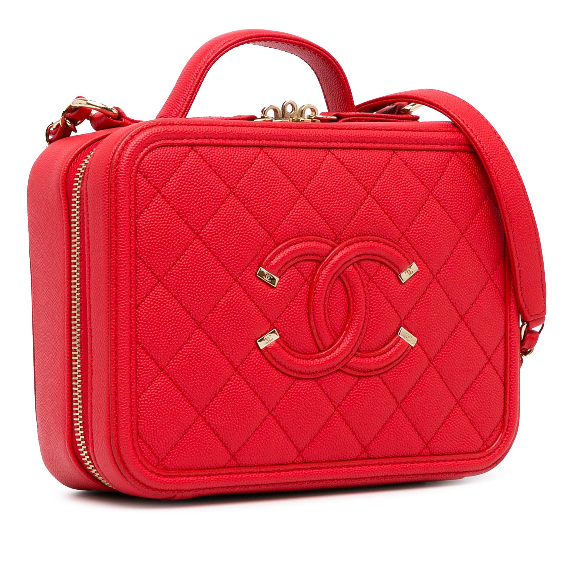Chanel Medium Caviar CC Filigree Vanity Case Handbag