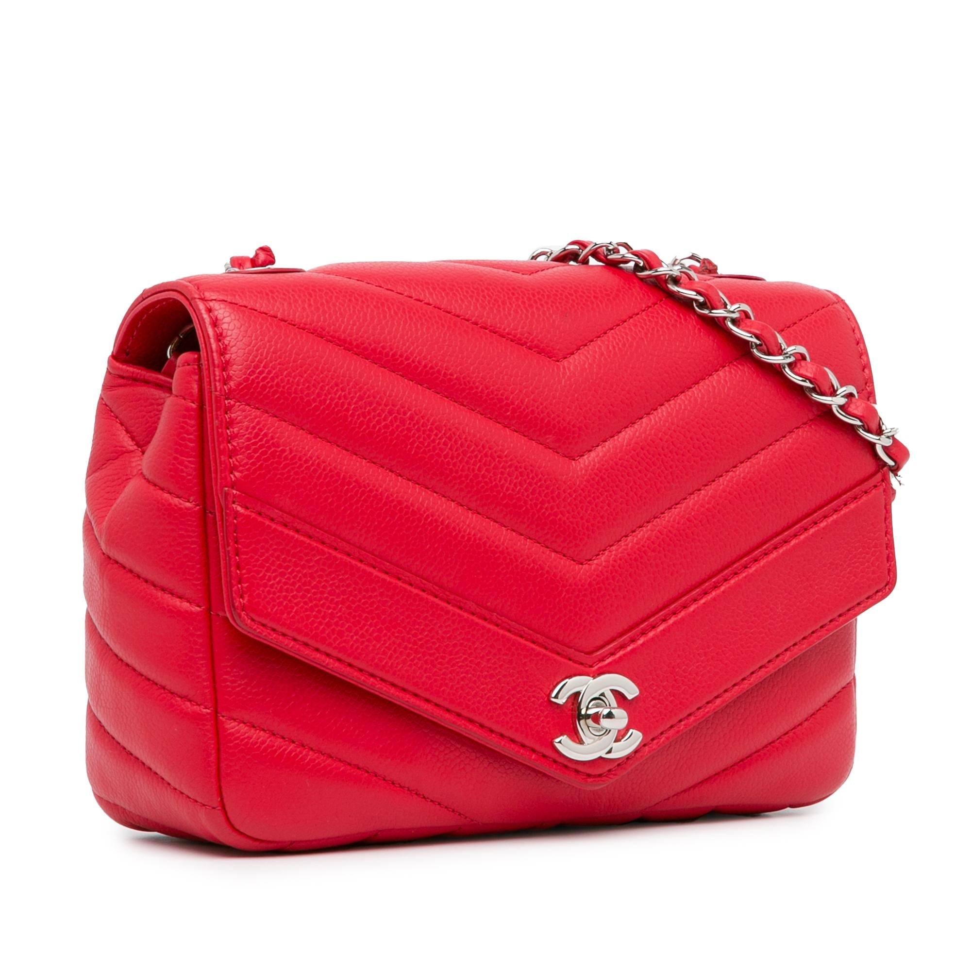Chanel Medium Caviar Chevron Data Center Envelope Flap Crossbody