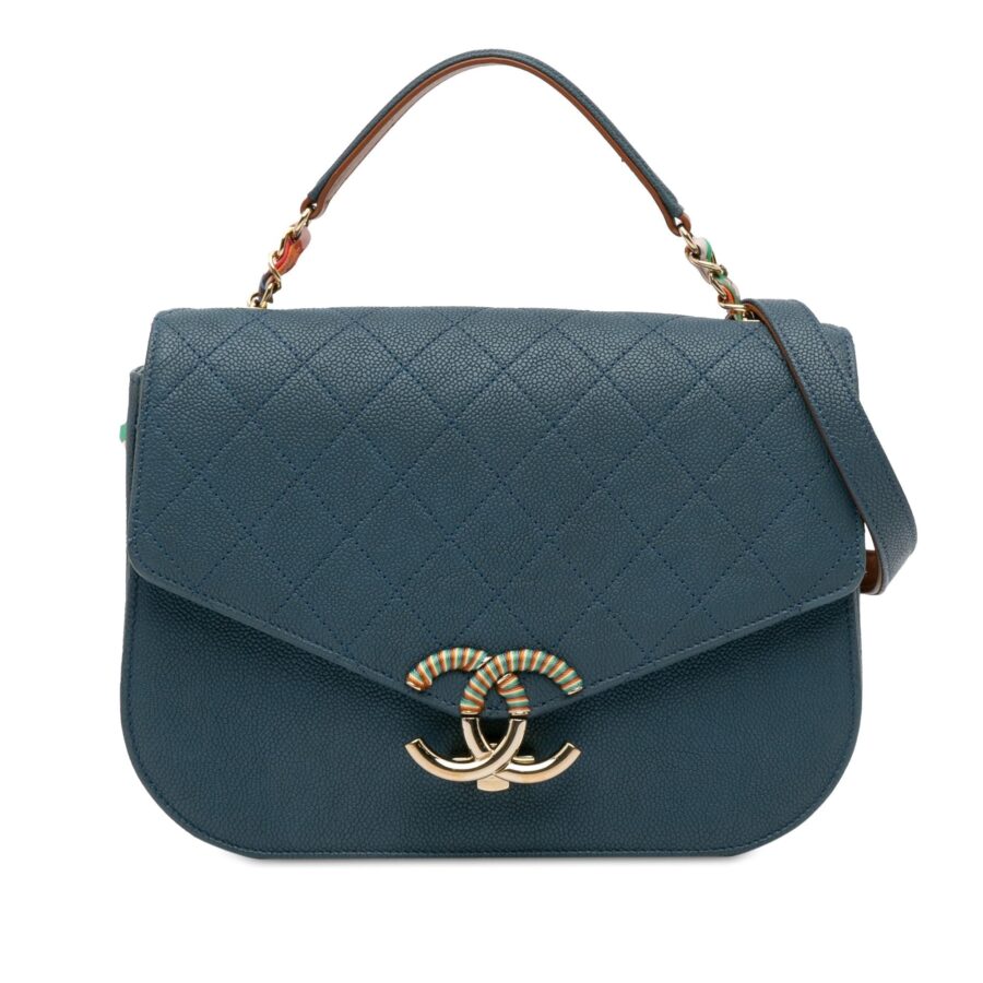 Chanel Medium Caviar Cuba Thread Around Flap Shoulder Bag | Studio Nafay