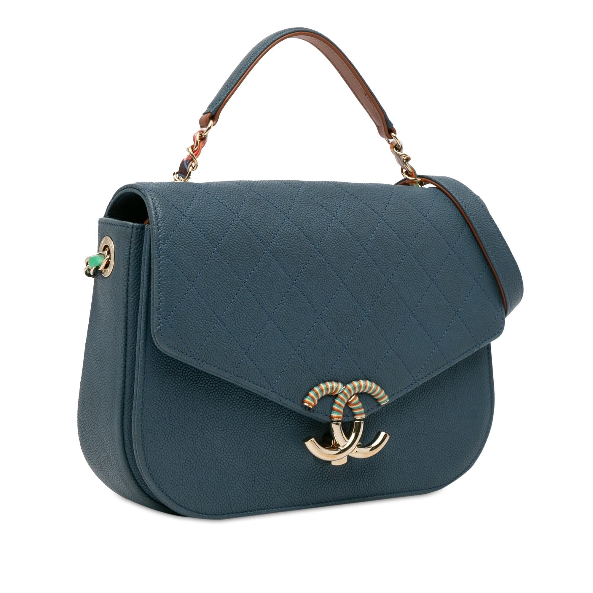 Chanel Medium Caviar Cuba Thread Around Flap Shoulder Bag