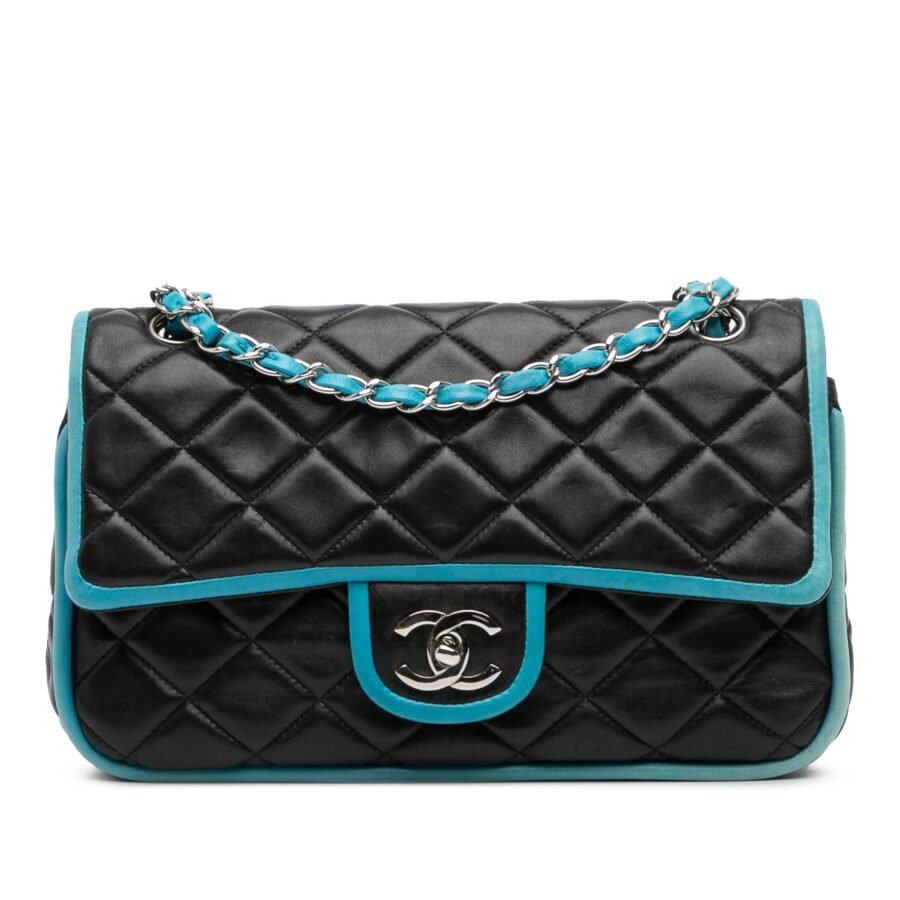 Chanel Medium Classic Bicolor Quilted Lambskin Double Flap | Studio Nafay