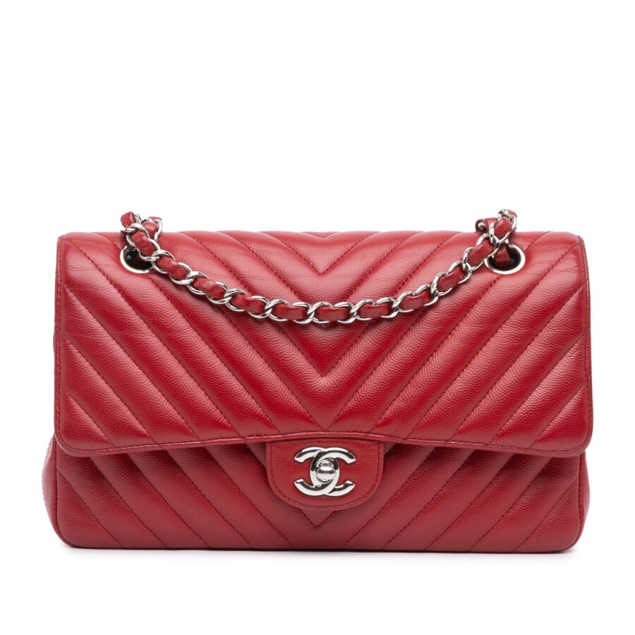 Chanel Medium Classic Chevron Caviar Double Flap | Studio Nafay