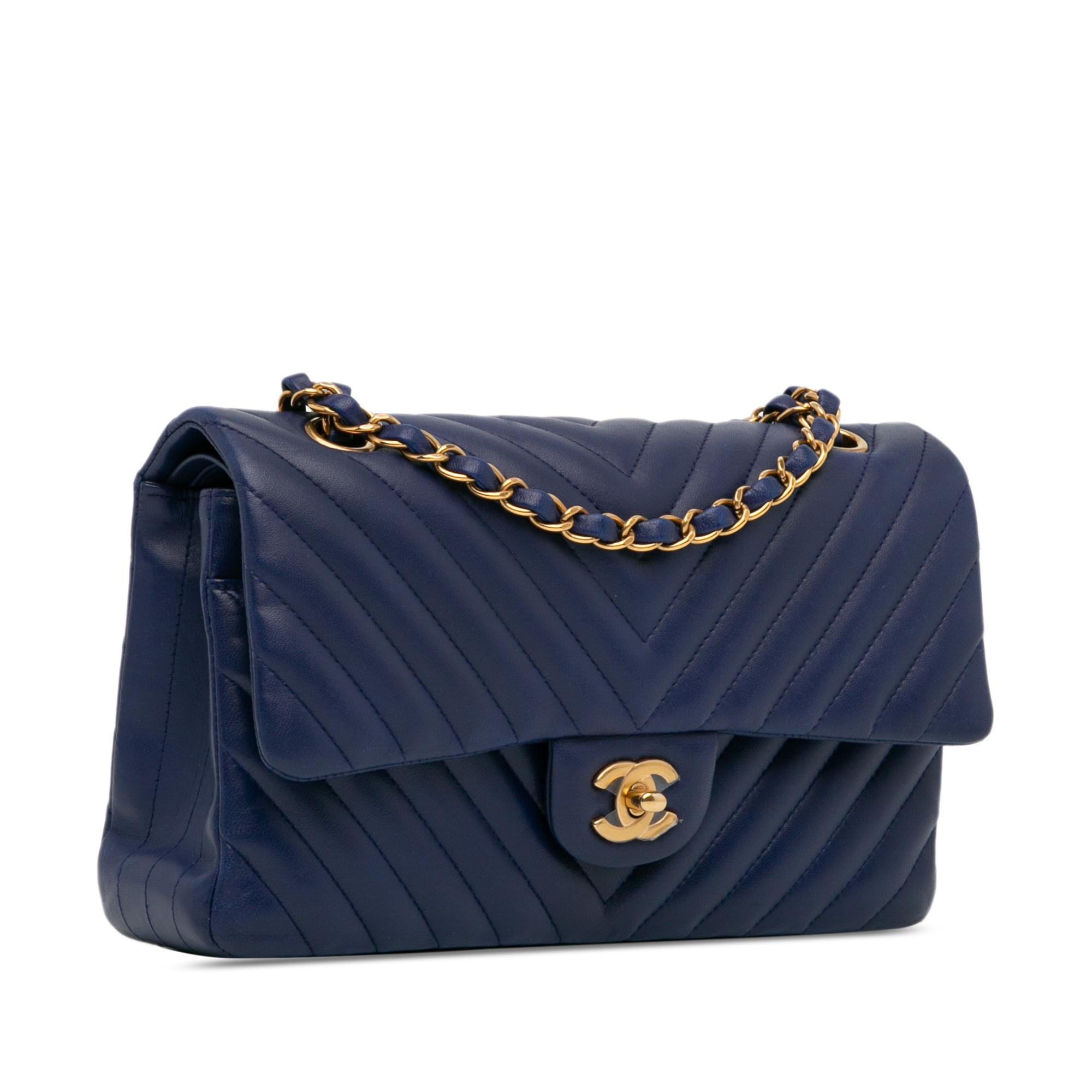 Chanel Medium Classic Chevron Lambskin Double Flap Shoulder Bag