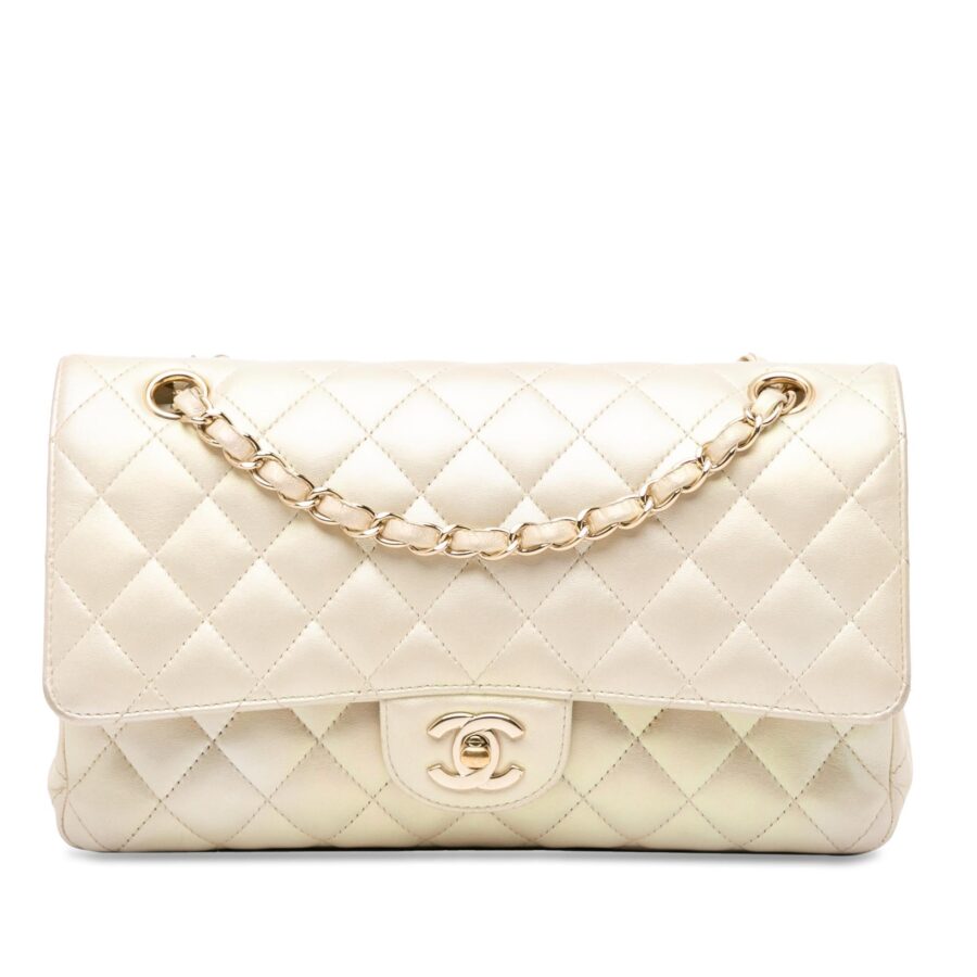 Chanel Medium Classic Iridescent Lambskin Double Flap Shoulder Bag | Studio Nafay