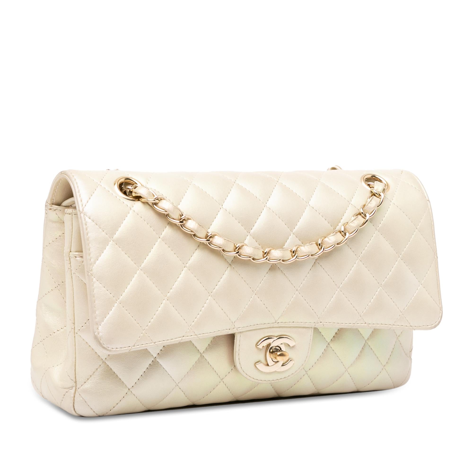 Chanel Medium Classic Iridescent Lambskin Double Flap Shoulder Bag