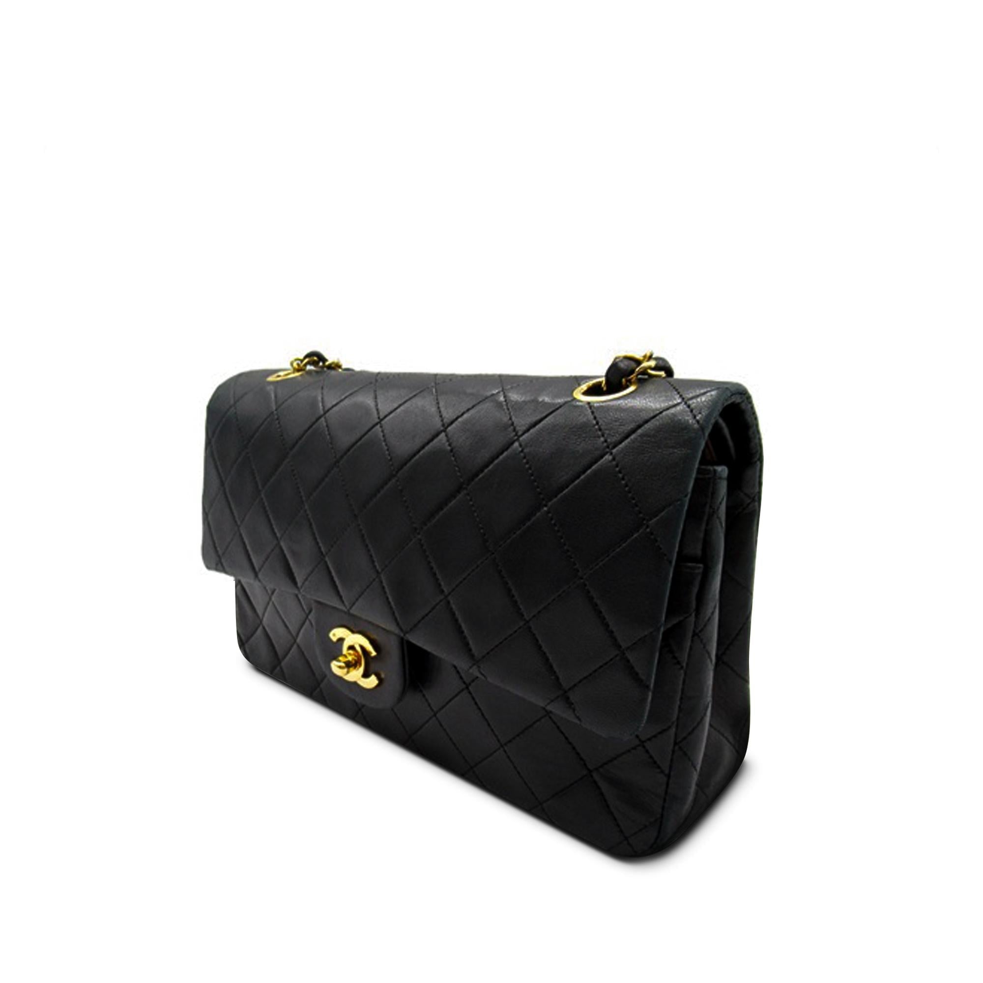 Chanel Medium Classic Lambskin Double Flap Shoulder Bag