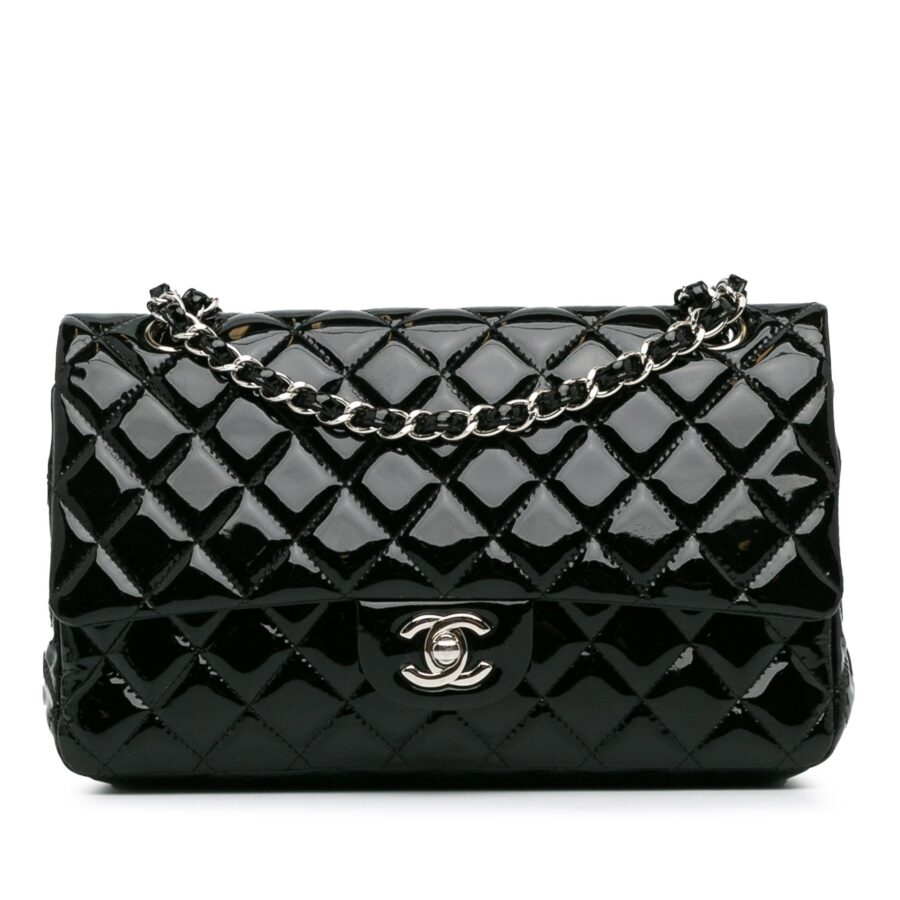 Chanel Medium Classic Patent Double Flap Shoulder Bag | Studio Nafay
