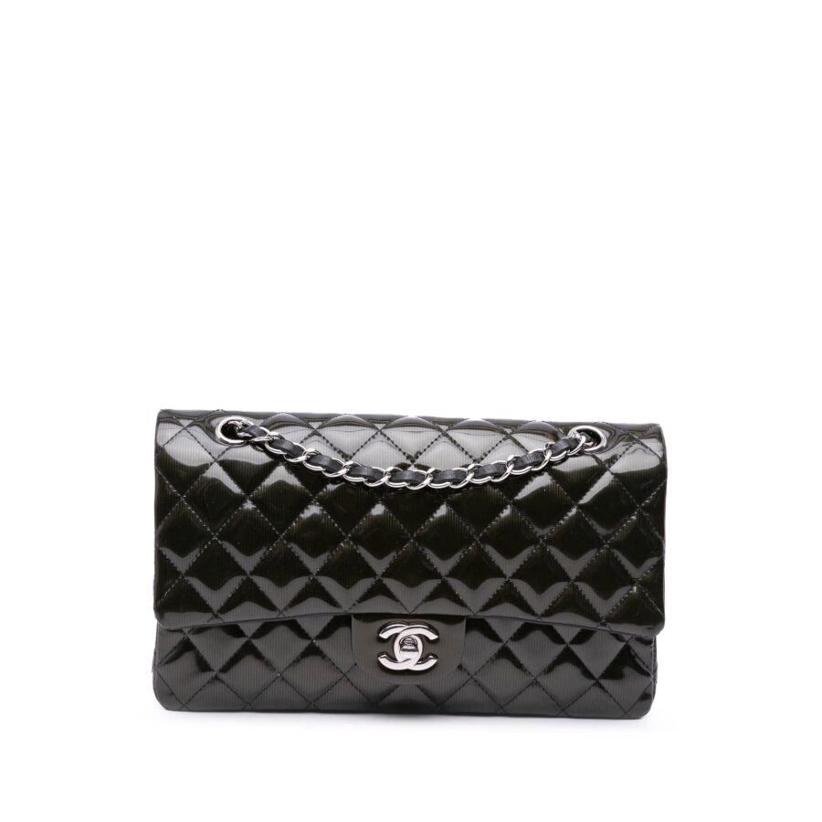 Chanel Medium Classic Striped Patent Double Flap | Studio Nafay
