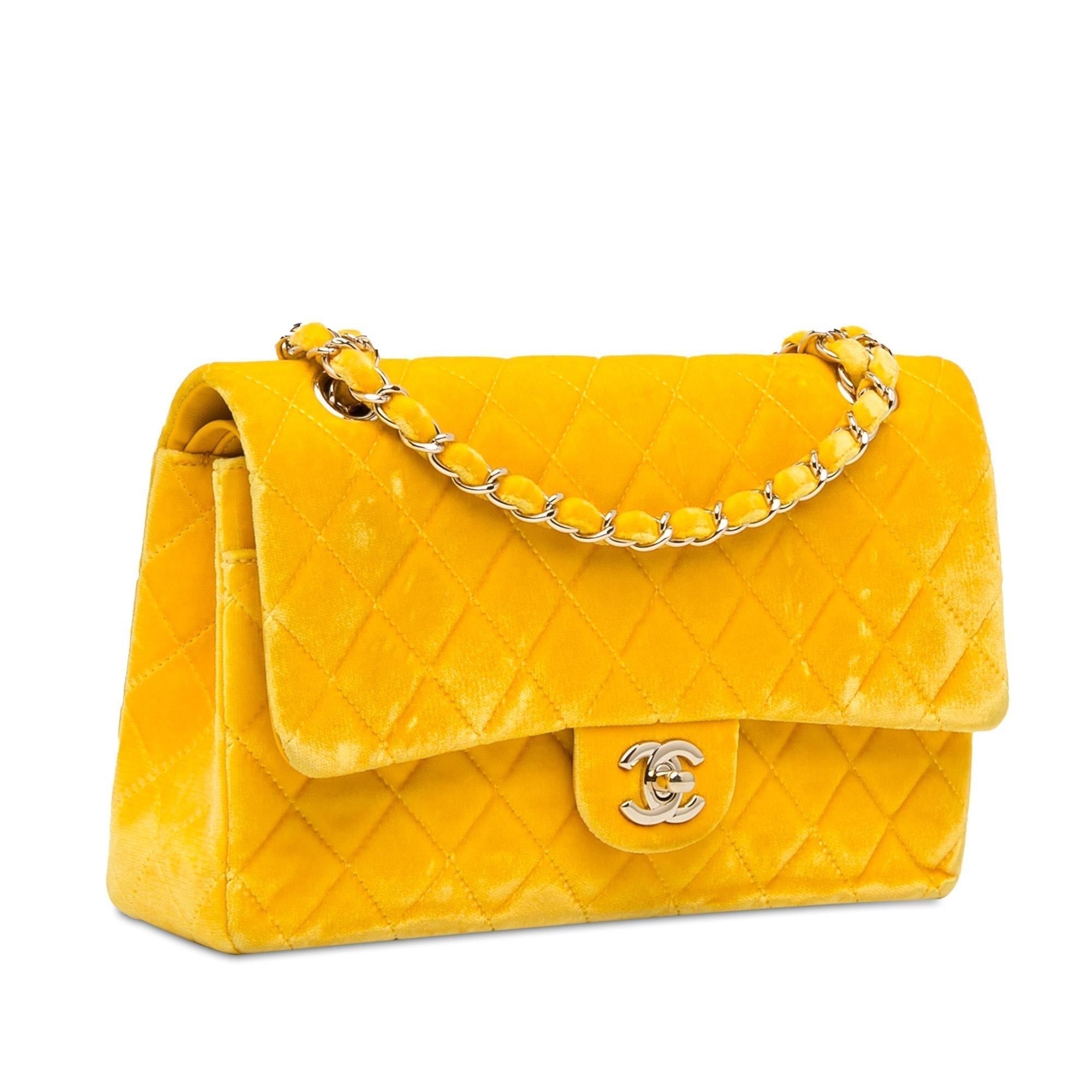 Chanel Medium Classic Velvet Double Flap Shoulder Bag