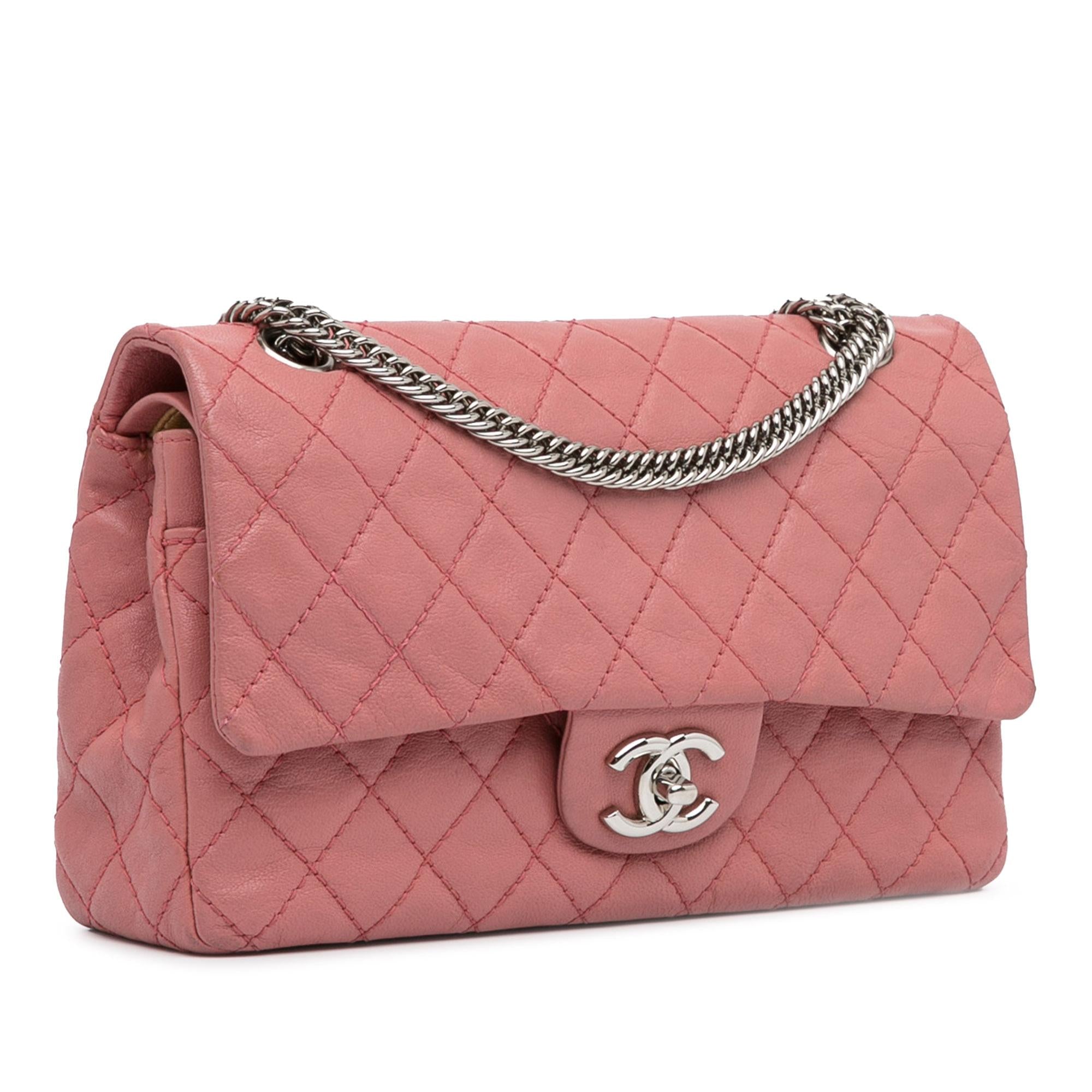 Chanel Medium Classic Washed Lambskin Bijoux Chain Double Flap Shoulder Bag