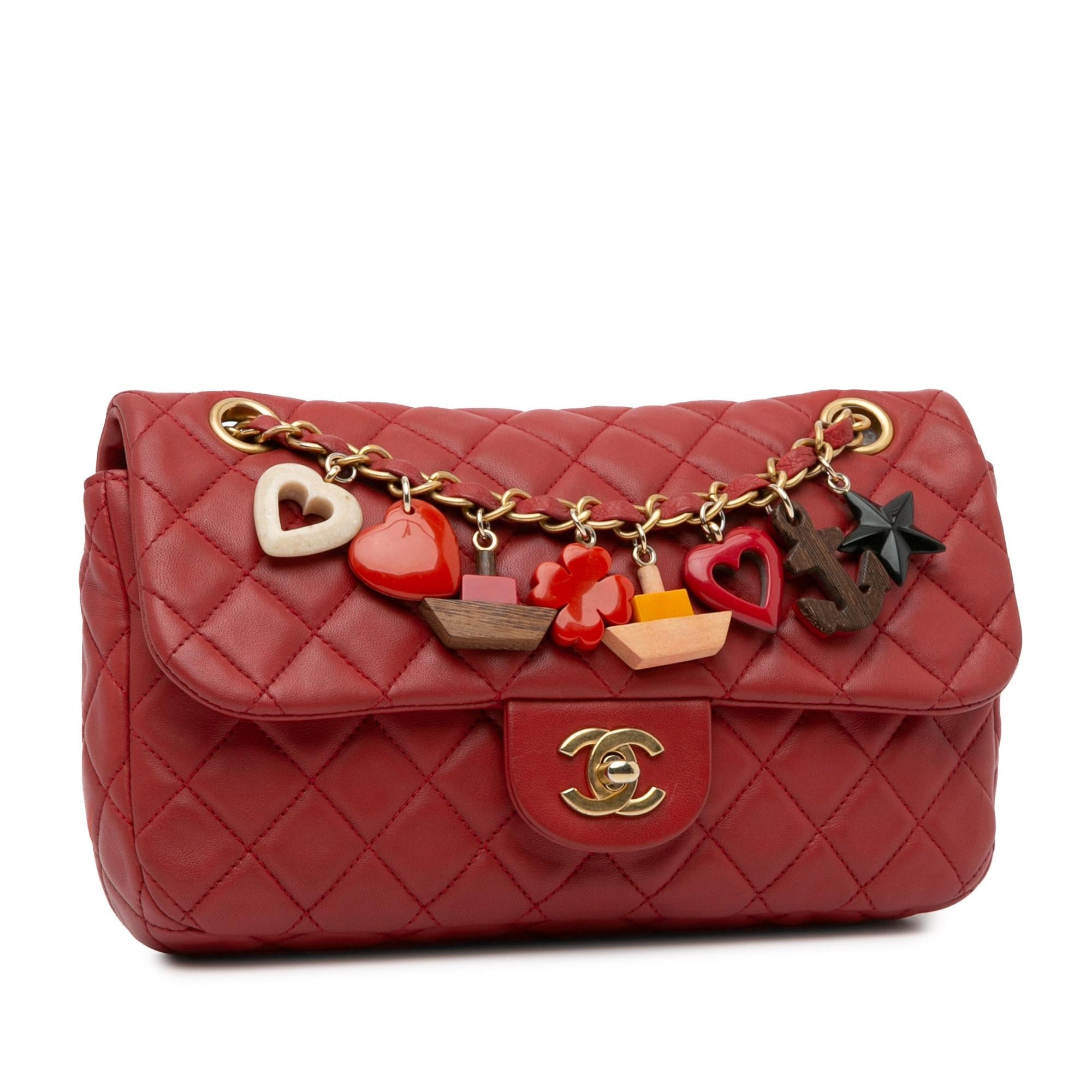 Chanel Medium Cruise Charm Lambskin Single Flap Shoulder Bag