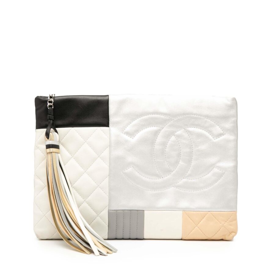 Chanel Medium Lambskin Colorblock Patchwork O Case | Studio Nafay