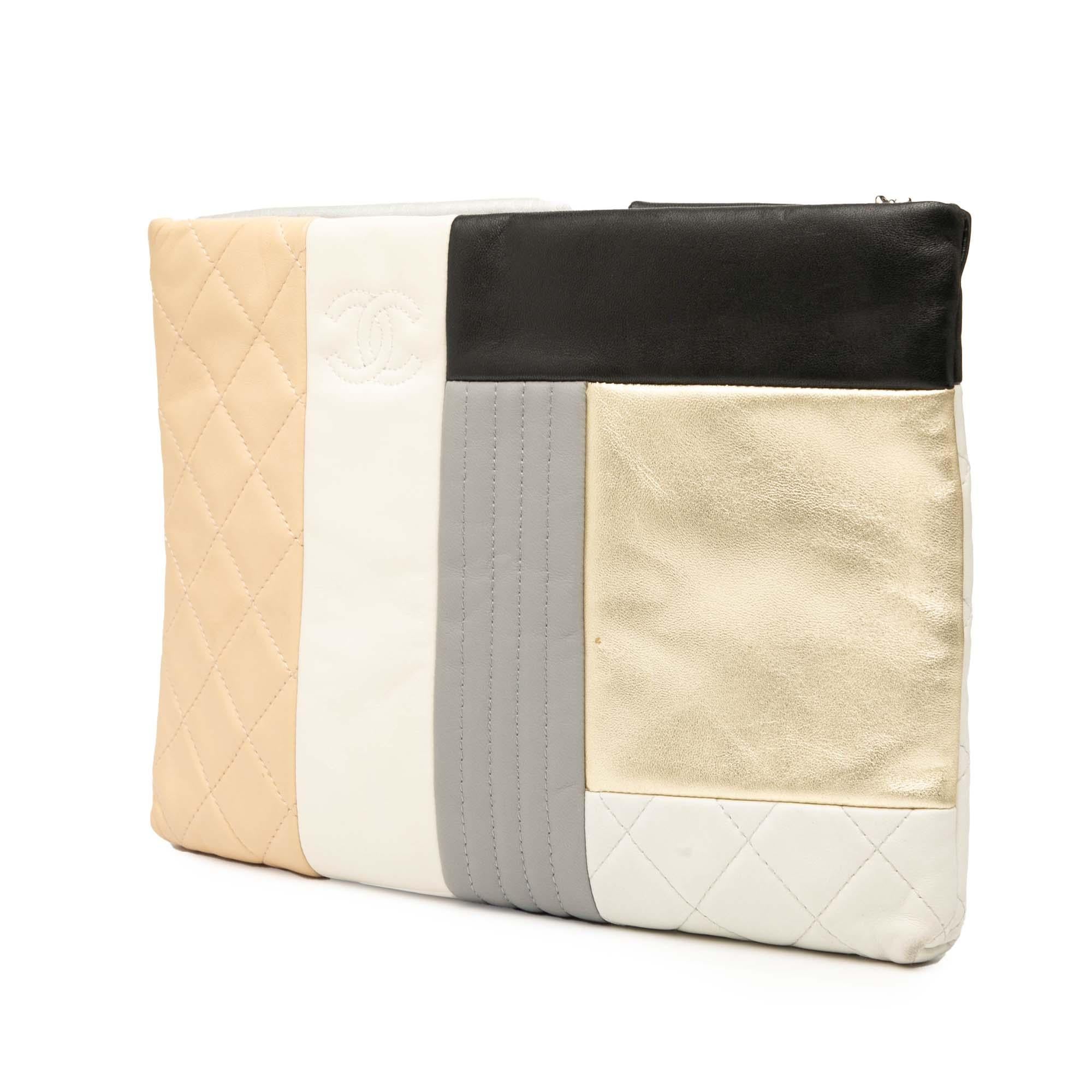 Chanel Medium Lambskin Colorblock Patchwork O Case