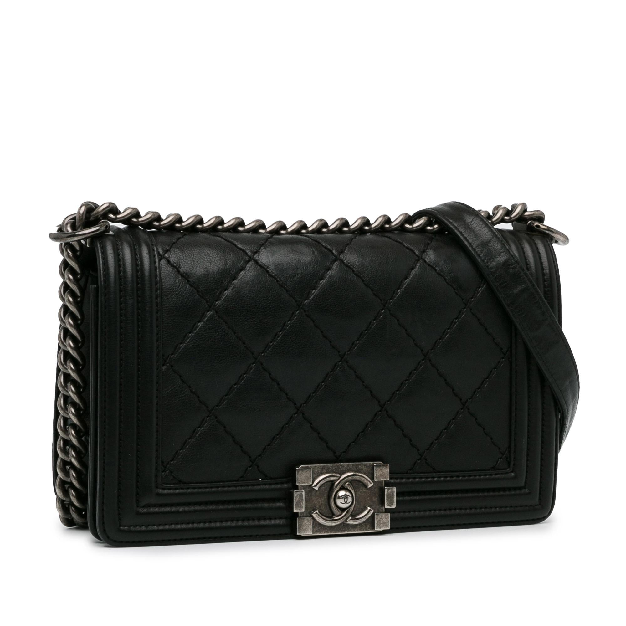 Chanel Medium Lambskin Stitch It Boy Flap Shoulder Bag