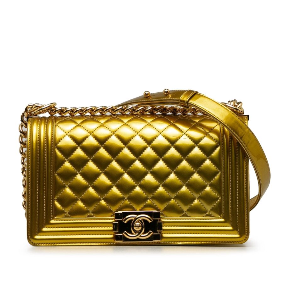 Chanel Medium Patent Boy Flap Bag | Studio Nafay