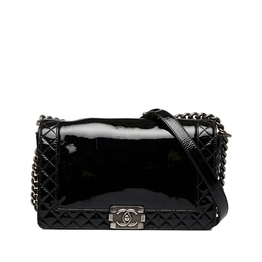 Chanel Medium Patent Boy Reverso Flap | Studio Nafay