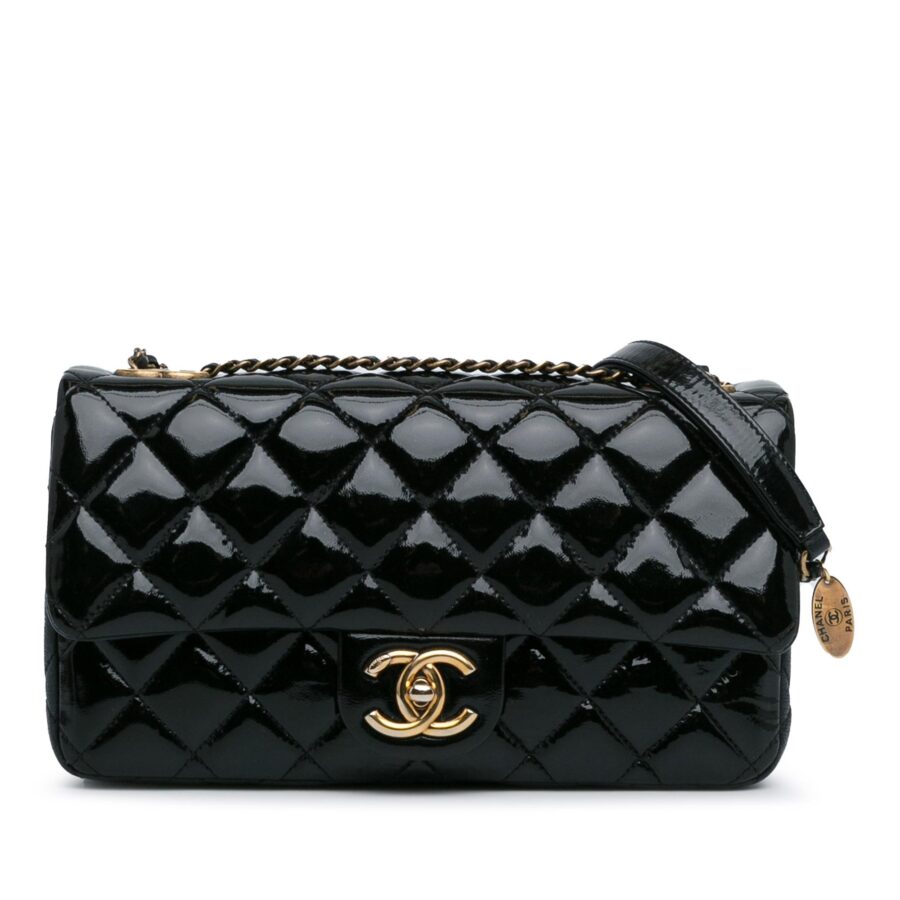 Chanel Medium Patent Goatskin CC Eyelet Flap Crossbody | Studio Nafay
