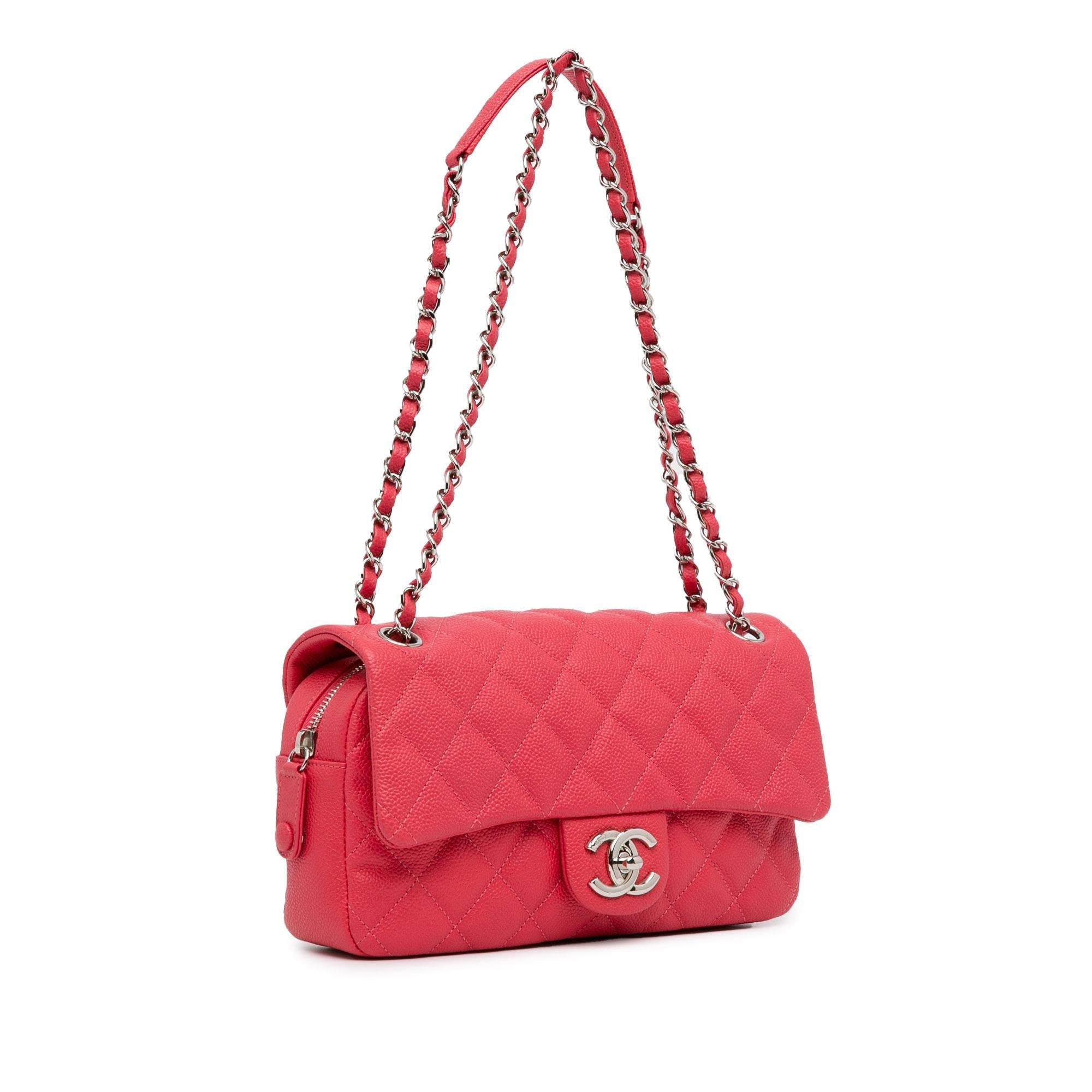 Chanel Medium Quilted Caviar Easy Flap Shoulder Bag