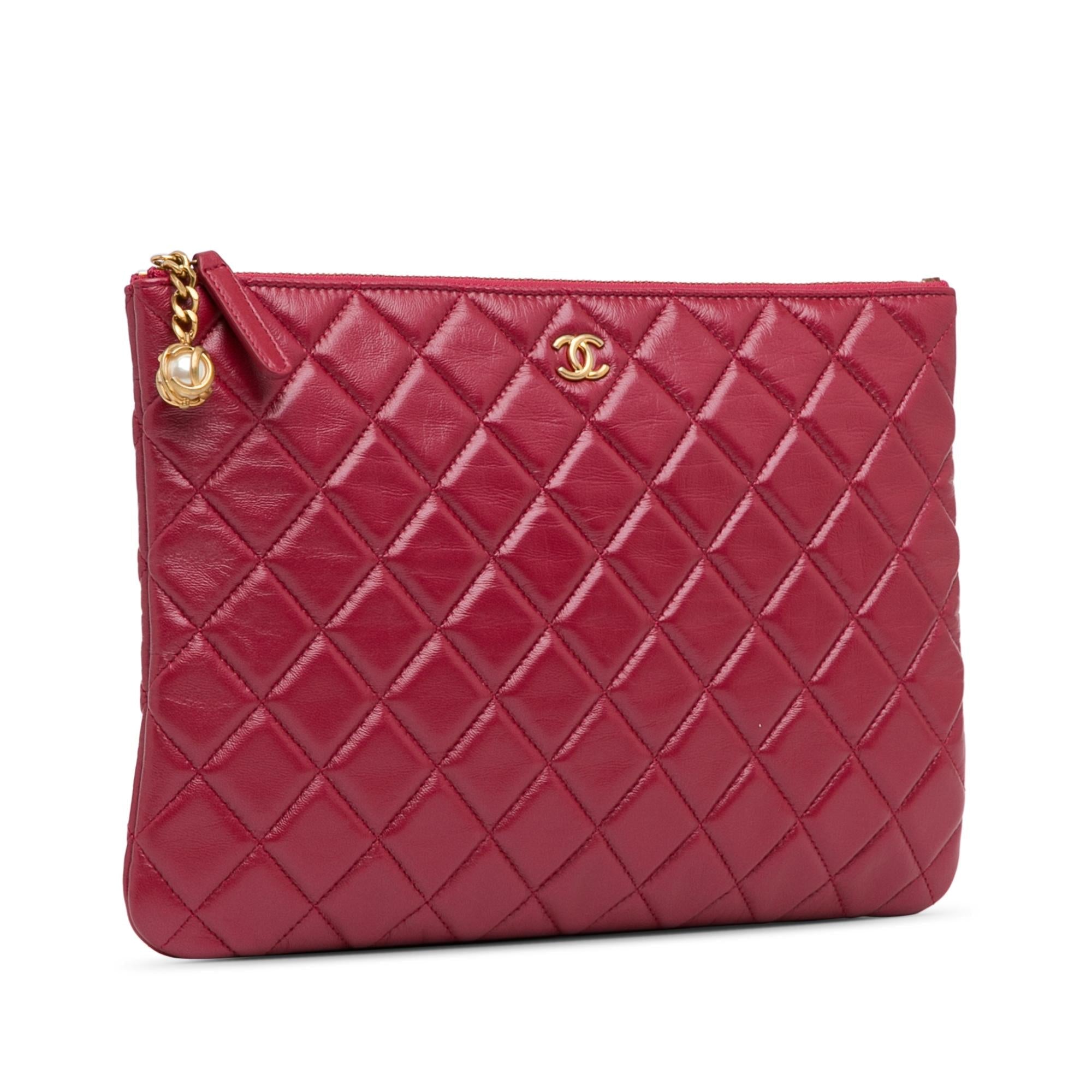 Chanel Medium Quilted Lambskin O Case Clutch