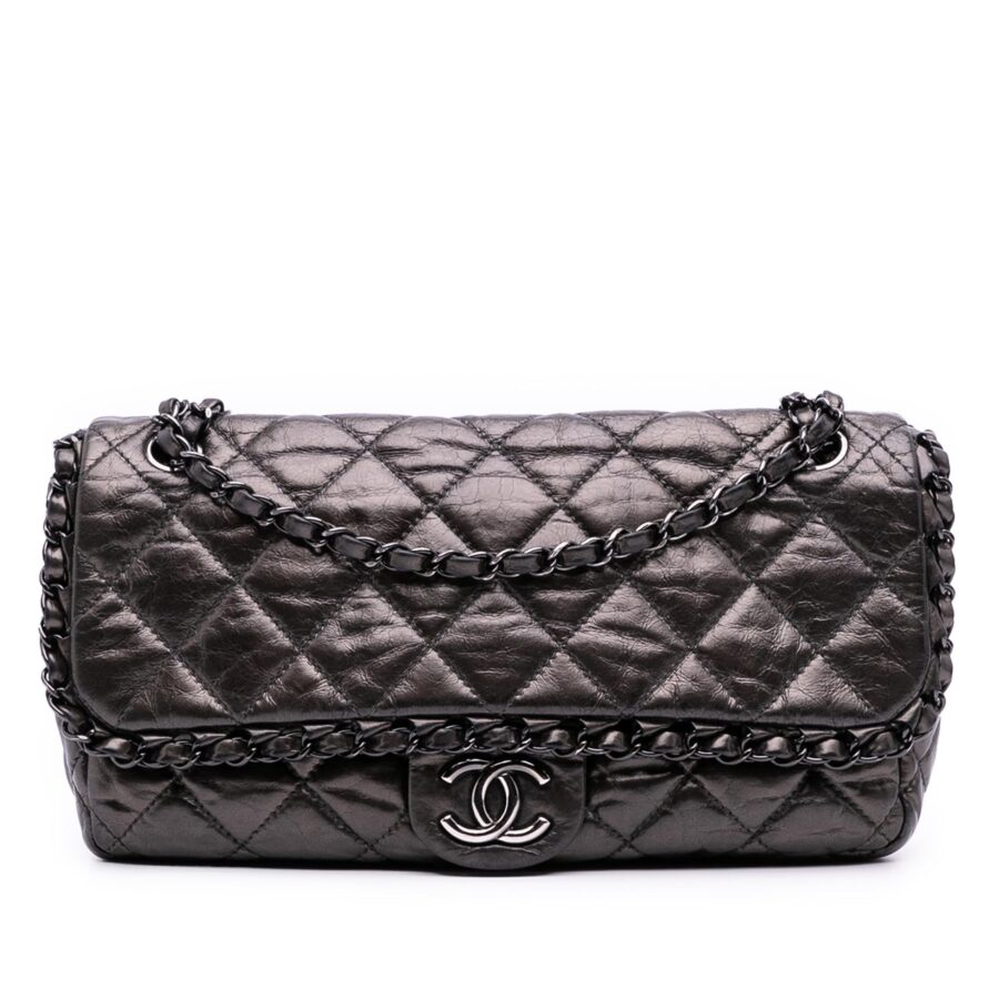 Chanel Medium Quilted Metallic Aged Calfskin Chain Me Flap | Studio Nafay