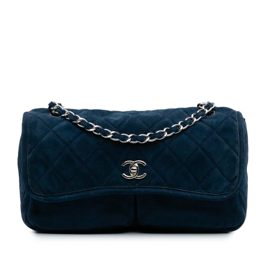 Chanel Medium Quilted Nubuck Natural Beauty Split Pocket Flap | Studio Nafay